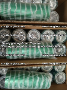 Safety glazing Green Tape for seal edges of laminated glass before heating (2)