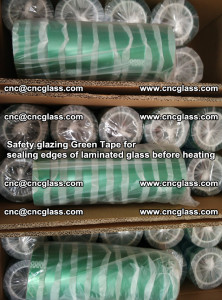 Safety glazing Green Tape for seal edges of laminated glass before heating (4)